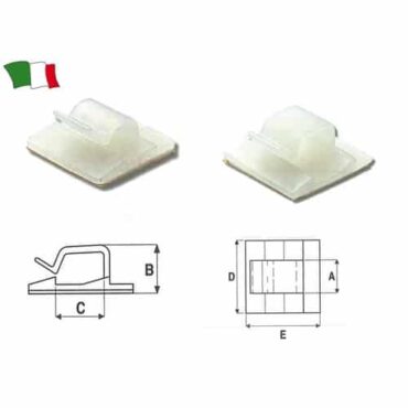 SUPPORTO ADESIVO PER CAVI TONDI