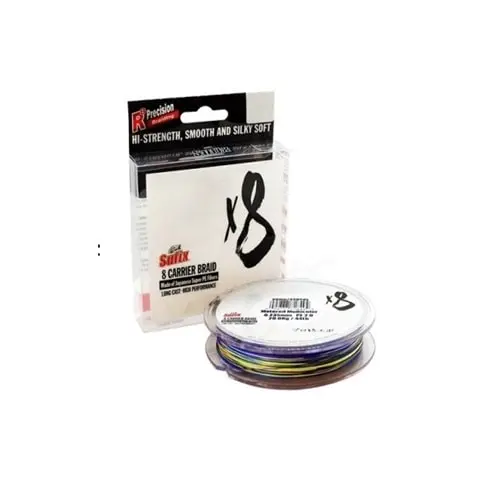 trecciato sufix da 450 metri multicolor per imbobbinare mulinello da traina