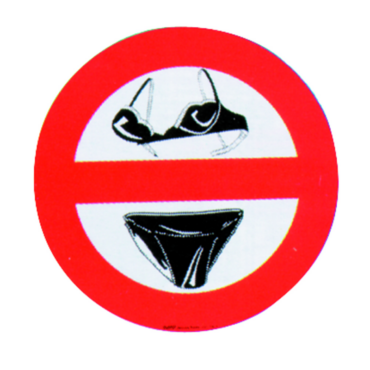 DIVIETO DI SLIP-REGGISENO A BORDO