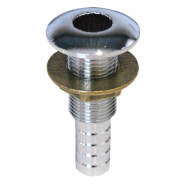 SCARICO A MARE IN OTTONE CROMATO CON PORTAGOMMA