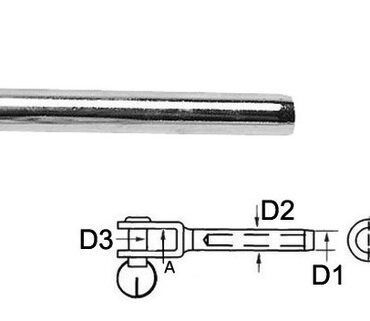 Per applicazione all'estremità dei cavi in acciaio, per la realizzazione di sartie, stralli...