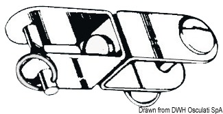 In acciaio inox con perni sfilabili e anellino.