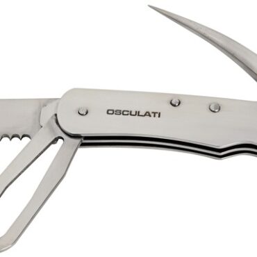 Munito di lama, punteruolo, aprigrilli a scomparsa e cacciavite. Finitura accurata.