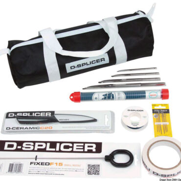 Kit per impiombare cime fino a 16 mm all'interno di una sacca portabile.