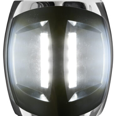 Calotta in acciaio inox lucidato a specchio.Parte posteriore e lente in policarbonato.Certificate COLREG72 e ABYC-C5, omologate per imbarcazioni fino a 20 m.