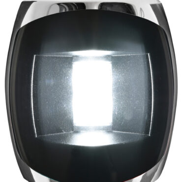 Calotta in acciaio inox lucidato a specchio.Parte posteriore e lente in policarbonato.Certificate COLREG72 e ABYC-C5, omologate per imbarcazioni fino a 20 m.