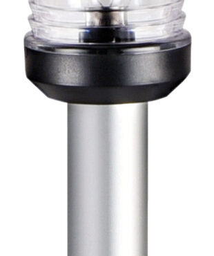 Per imbarcazioni < 20 m.Con base in nylon nero o bianco per fissaggio su piano.L'asta si inserisce a scatto sulla base dando il contatto.Cappuccio a tenuta stagna che chiude la base quando l’asta è sfilata.