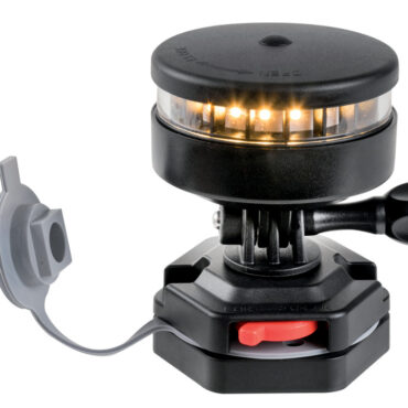 2 Modalità di funzionamento: luce fissa 360° (autonomia 10h), luce intermittente 360° (autonomia 16h).