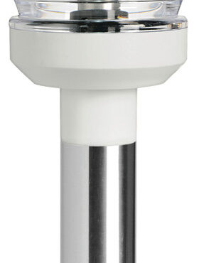Per imbarcazioni < 20 m. Base in acciaio inox AISI 316 con regolazione autobloccante a varie altezze, l'asta in acciaio inox può svolgere anche la funzione di portabandiera.