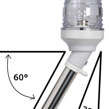 Per imbarcazioni < 20 m. Versione estraibile. Fanale in policarbonato e AISI 316. Certificata COLREG72.