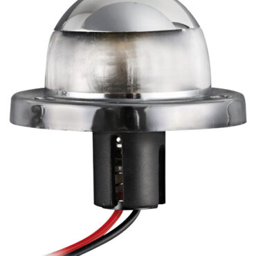 White 225° navigation light made of chromed ABS