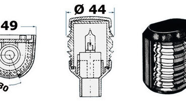 Approvate RINA in accordo al regolamento COLREG72. Presentano la prerogativa di essere alimentate da una piccola lampadina alogena ad alta intensità da 5 W, allo scopo di avere dimensioni esterne ridottissime, minimo sviluppo di calore e basso consumo di corrente. Fissaggio con solo due viti.