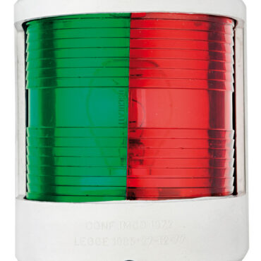 Fabbricati in policarbonato con lenti in plexiglass. Certificate COLREG72, per imbarcazioni da diporto fino a 20 m.Lampadina di ricambio 14.220.00 (12V - 25W) e 14.220.01 (24V - 25W)