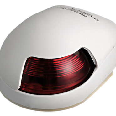 In policarbonato bianco con lenti in plexiglass.