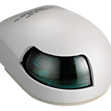 In policarbonato bianco con lenti in plexiglass.