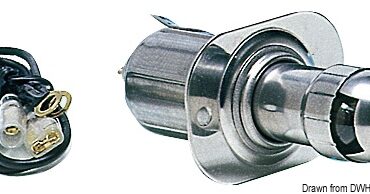 Completamente in acciaio inox sia ricettacolo che accendino/plafoniera. Completo di luce carteggio sul pomolo con accensione separata.