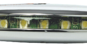 Carcassa in alluminio cromato. Fissaggio tramite viti nascoste dal frontalino.