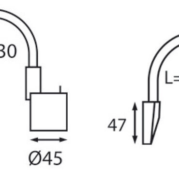 Braccio flessibile in metallo e inserto lampada inclinabile. Passa dalla luce bianca a quella rossa con un semplice tocco.