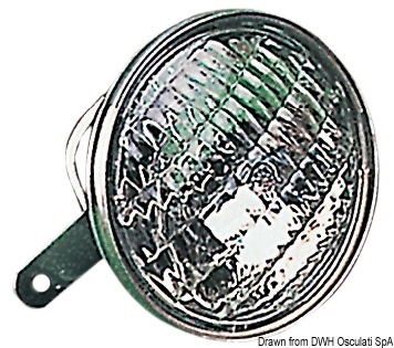 Struttura in acciaio inox, completo di bulbo stagno G.E. alogeno.