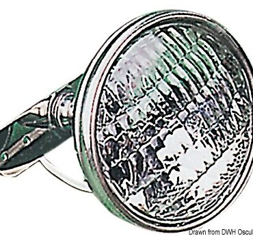 Struttura in acciaio inox, completo di bulbo stagno G.E. alogeno.