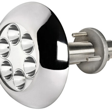 Fabbricata in acciaio inox AISI 316 lucidato a specchio, è dotato di 6 LED alta potenza e di sistema parabolico per aumentare la luminosità.Può funzionare solo immerso in acqua.