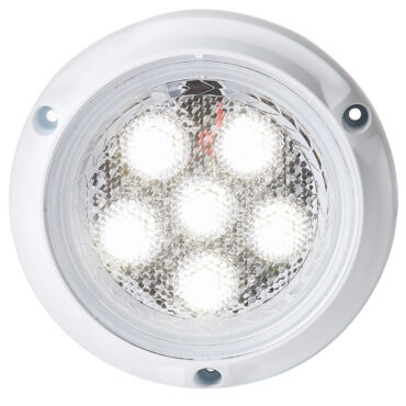 Installazione solo immersa in acqua. Fabbricata in tecnopolimero e dotata di LED ad alta efficienza. Grado di protezione IP68 e certificazione secondo la normativa EN60945.