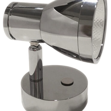 Corpo in alluminio cromato. Interruttore touch.