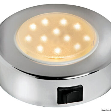 Corpo in ABS, lente opalina. Grado di protezione IP21.