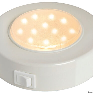 Corpo in ABS, lente opalina. Grado di protezione IP21.