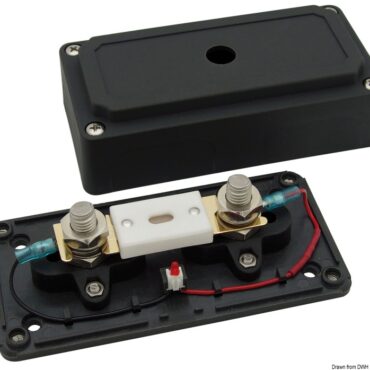 Fabbricato in nylon/fibra di vetro. Completo di LED indicante lo stato del fusibile (si accende se il fusibile è bruciato) e finestrella superiore per controllo a vista. Fusibili abbinabili 14.100.xx.