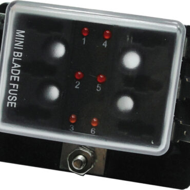 Corpo in PBT antifiamma nero e coperchio in policarbonato trasparente. Contatti a lama in rame stagnato, misura standard 6,3 mm.LED di segnalazione in caso di fusibile interrotto.