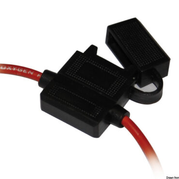 Per fusibili lamellari standard. Completo di due cavetti da 150 mm, sezione 2 mm2. Max 35 A