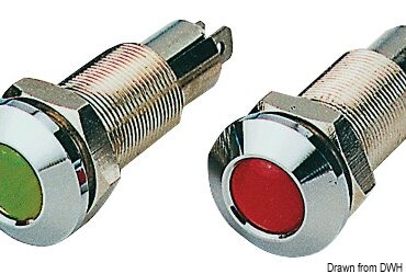 In ottone cromato a tenuta stagna.