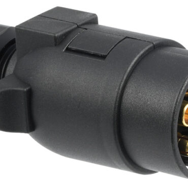 Regolamentare per rimorchio. In ABS nero e contatti interni in ottone. Modello di lunga durata nel tempo e completamente inossidabili.