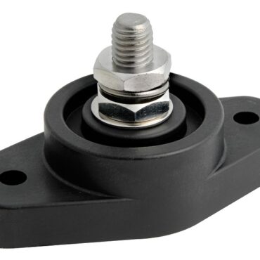 Adatti per alti amperaggi, che sono determinati non dal nodo, ma dal diametro dei cavi elettrici. Base in nylon/fibra vetro. Perno in acciaio inox. Dadi in ottone cromato.