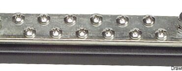 Base plastica ad alta capacità isolante. Barra di supporto in rame nichelato, viti e dadi in acciaio inox. volt 12/48.