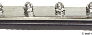 Base plastica ad alta capacità isolante. Barra di supporto in rame nichelato, viti e dadi in acciaio inox. volt 12/48.