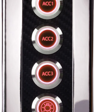 Pannelli eleganti in fibra di carbonio e acciaio inossidabile 316 con interruttori a pulsante in acciaio inossidabile da 20A.Progettato con cura con lunetta lucida nascosta da viti, etichette retroilluminate sul pulsante e finitura del pannello in fibra di carbonio 3D.Sono incluse 40 etichette adesive assortite.Protezione IP66 contro potenti getti d'acqua da tutte le direzioni.Guarnizione impermeabile inclusa.