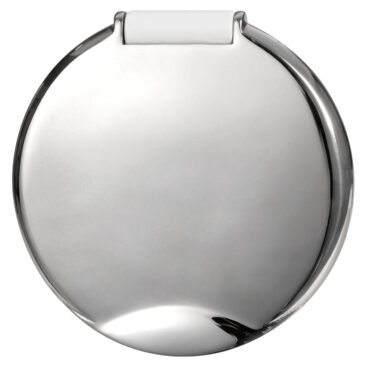 Doccia in acciaio inox, vano di alloggiamento bianco in ASA UV resistente.