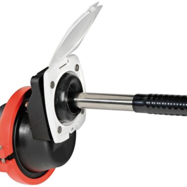 Completa di botolina di chiusura e raccordi per tubi orientabili sul retro.