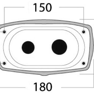 New Edge shower enclos. + door rear outlet 180x105