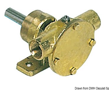 Corpo in bronzo, giranti in neoprene, da collegare al motore.