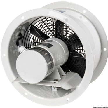 Certificato secondo le regole di collaudo RINA, applicate ai materiali e alle attrezzature marine.Con girante in polipropilene bilanciata dinamicamente e staticamente, con temperature di utilizzo -20 °C +80 °C.Fornito di serie con rete di protezione lato girante singola, o su richiesta doppia (su entrambi i lati per garantire una massima sicurezza).