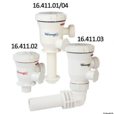 Per utilizzo nelle vasche del pescato ed esche; si montano direttamente sullo specchio di poppa oppure a distanza con un tubo.Versione a due uscite per aerazione contemporanea di 2 vasche oppure di una vasca usando il secondo attacco per lavaggio ponte.Cartucce compatibili con precedente versione pompe areatrici Attwood; montaggio semplice e veloce senza utilizzo di sigillanti.Certificate ISO 8846 e IP68