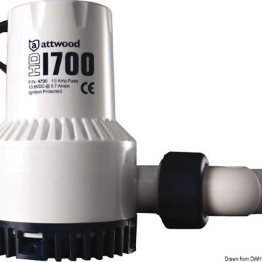 Certificate CE in accordo con UNI EN ISO 8846. La grande robustezza di questa pompa la rende adatta anche per uso su barche da lavoro. Caratteristiche: camera parabolica che permette il raffreddamento del motore con l’acqua espulsa; motore a magneti permanenti di alta potenza, spazzole in composito, cuscinetti a lubrificazione permanente; la pompa puo’ essere rimossa con facilità dalla base per la pulizia, con una sola mano; girante fabbricata con speciale termoplastica, grande resistenza e durata nel tempo; due alberi indipendenti tra motore e girante per impedire l’entrata dell’acqua nel motore.