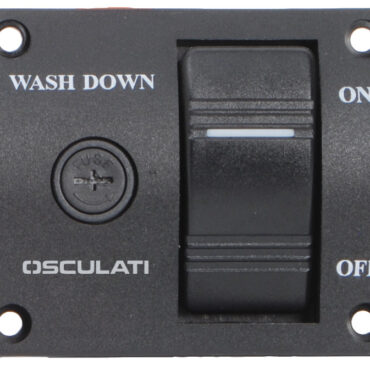 Universale per tutte le pompe Washdown a 12 V. Completo di interruttore a bascula Marina con LED acceso, spento e di fusibile di sicurezza.