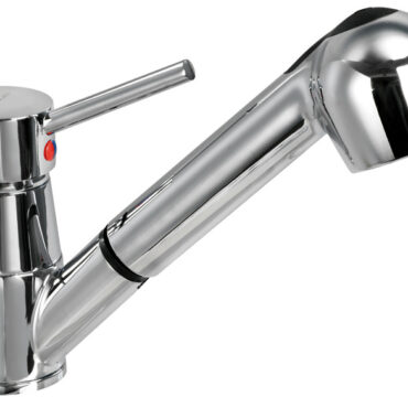 Rubinetto in ottone cromato. Con flessibile 150 cm.