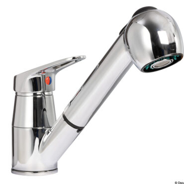 Con flessibile 120 cm. Doppio getto: rubinetto/doccia.