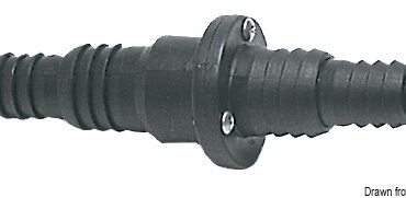 In polipropilene con flapper interno in gomma. Portagomma. Si può usare per svariati usi affinchè l’acqua vada in una sola direzione.