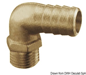 Brass hose adapter 90° 1"1/4 40 mm
